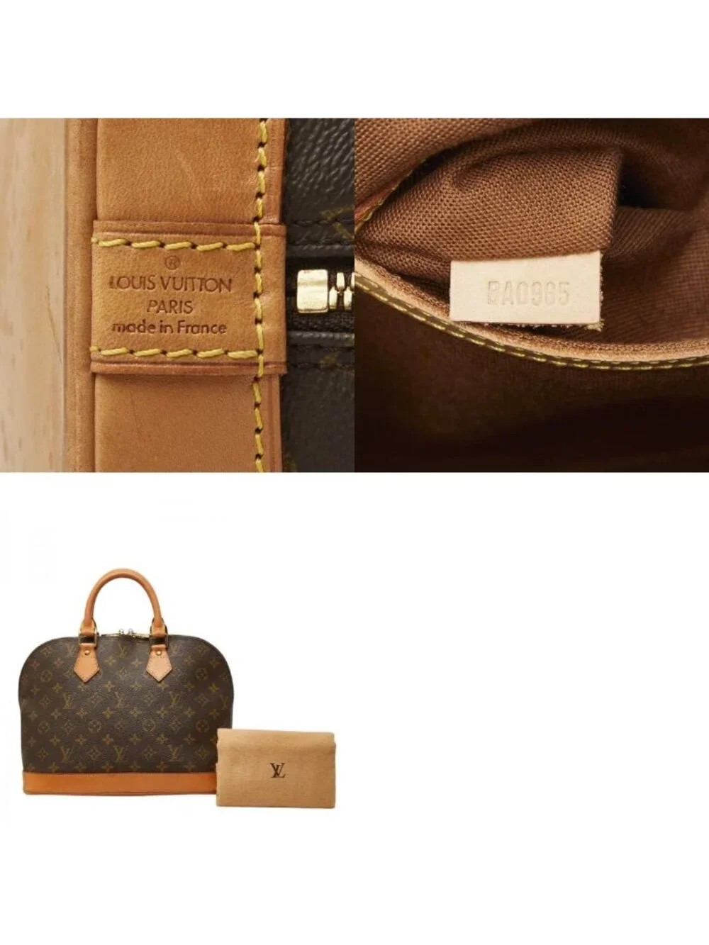 Louis Vuitton Monogram Alma Handbag Brown